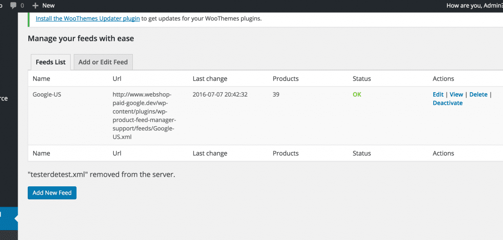 woocommerce google feed manager feed list
